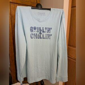 LIFE IS GOOD "Grillin' & Chillin" Crusher Tee, Long Sleeve, Mens Sz XXL, NWT!!!